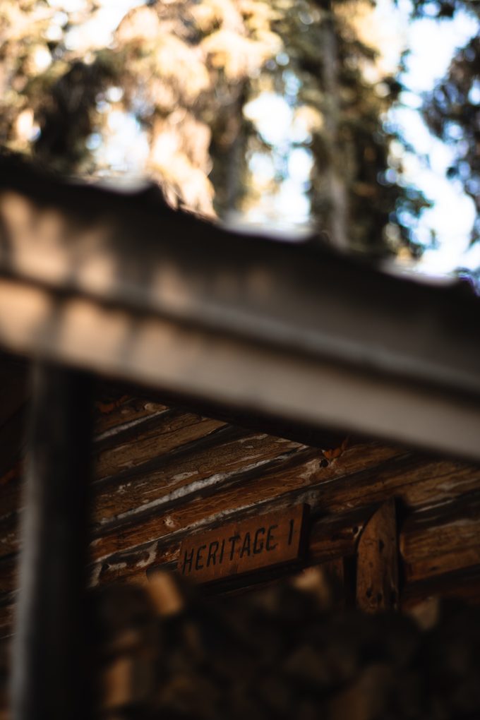 The Heritage 1 sign above the door at Eagle's Nest Resort.